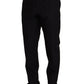 Dolce & Gabbana Elegant Dark Blue Wool Silk Tuxedo Trousers