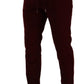 Dolce & Gabbana Elegant Bordeaux Velvet Dress Trousers