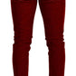 Dolce & Gabbana Ravishing Red Slim Fit Designer Jeans