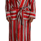 Dolce & Gabbana Chic Striped Silk Sleepwear Robe