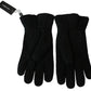 Dolce & Gabbana Elegant Black Leather Biker Gloves