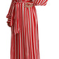 Dolce & Gabbana Elegant Striped Silk Maxi Dress