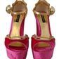 Dolce & Gabbana Ethereal Pink Velvet Crystal Sandals