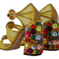 Dolce & Gabbana Yellow Leather Crystal Ayers Sandals Shoes