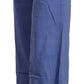 P.A.R.O.S.H. Chic Wide-Leg High Waist Blue Trousers