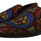 Dolce & Gabbana Multicolor Jacquard Slide-On Loafer Slippers