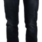 GF Ferre Chic Mid-Waist Skinny Jeans in Dark Blue Wash