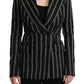 Dolce & Gabbana Elegant Striped Wool Stretch Jacket