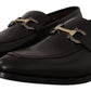 Salvatore Ferragamo Suave Black Leather Gancio Bit Loafers