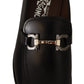 Salvatore Ferragamo Suave Black Leather Gancio Bit Loafers