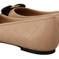 Salvatore Ferragamo Elegant Quilted Leather Flats - Chic Dual-Tone Design