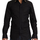 Dolce & Gabbana Elegant Slim Fit Black Cotton Dress Shirt