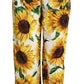 Dolce & Gabbana White Sunflower Print Mid Waist Wide Leg Pants