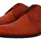 Dolce & Gabbana Exotic Orange Croc Leather Laceup Dress Shoes