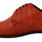 Dolce & Gabbana Exotic Orange Croc Leather Laceup Dress Shoes