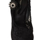 Dolce & Gabbana Black Lace Crystals Heels Mary Jane Pumps Shoes