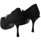 Dolce & Gabbana Black Lace Crystals Heels Mary Jane Pumps Shoes