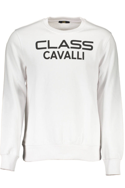 Cavalli Class Bianco Cotton Men Sweatshirt