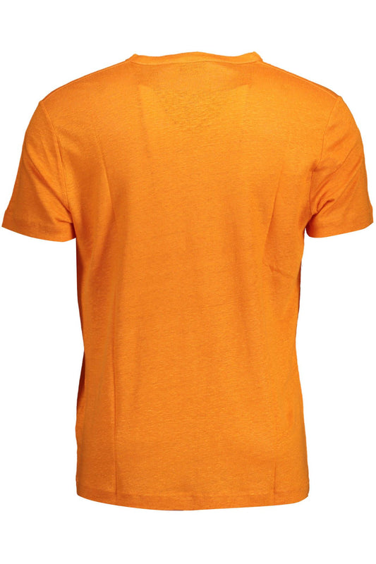 Gant Orange Linen Men T-Shirt Mens T-Shirt