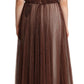 Dolce & Gabbana Elegant Metallic Bronze Long Gown