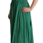 Dolce & Gabbana Elegant Deep Green Sleeveless A-Line Dress