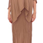 Lamberto Petri Elegant Brown Silk Shift Dress