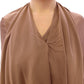 Lamberto Petri Elegant Brown Silk Shift Dress