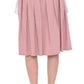 Comeforbreakfast Elegant Pleated Knee-length Skirt in Pink and Gray