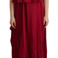 PLEIN SUD Elegant Silk Sleeveless Ruffled Maxi Dress