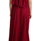 PLEIN SUD Elegant Silk Sleeveless Ruffled Maxi Dress