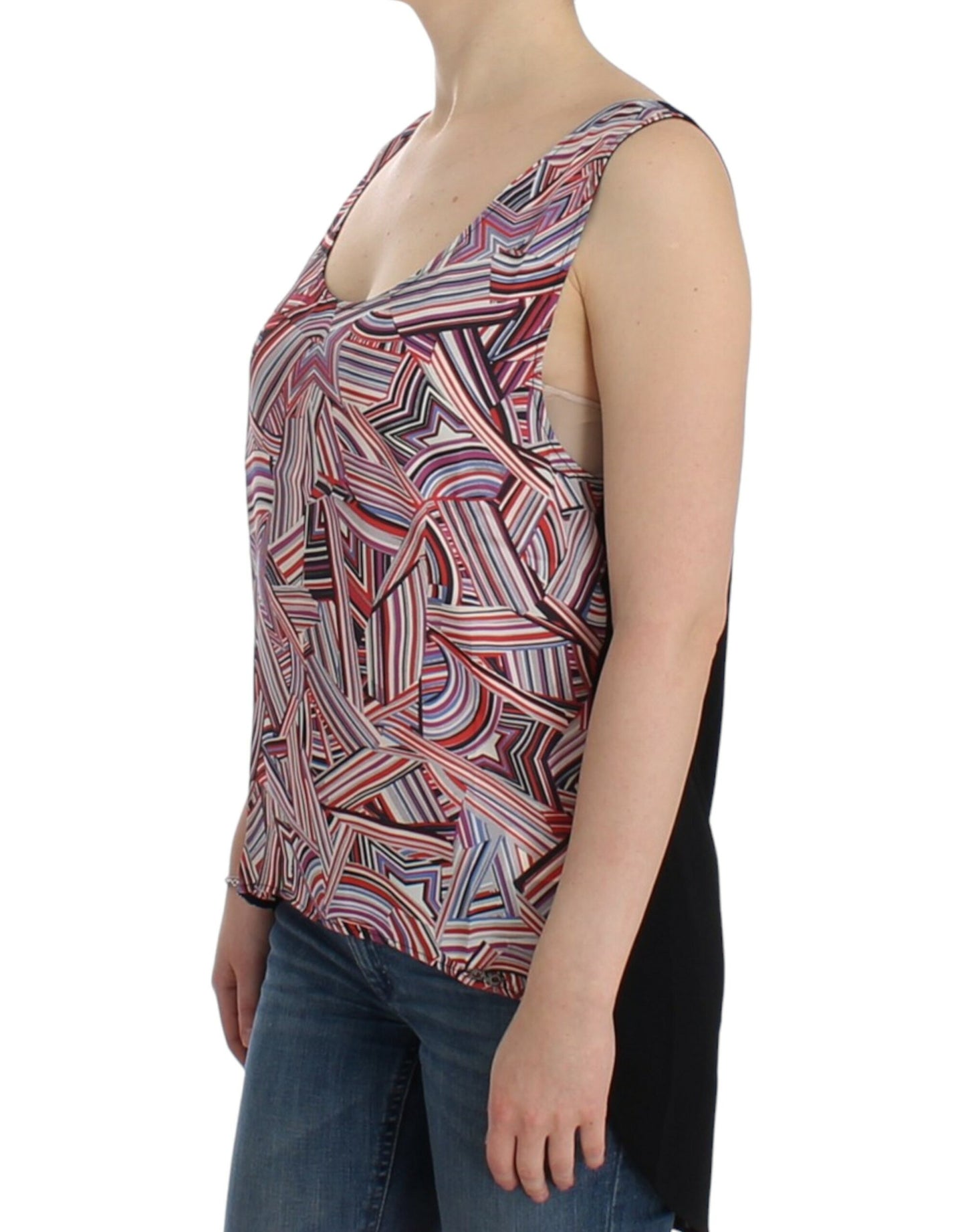 Costume National Chic Multicolor Sleeveless Top