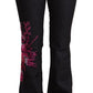 Exte Chic Mid Waist Flared Black Denim Jeans