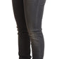 Acht Elegant Dark Gray Skinny Jeans - Low Waist Zip Closure