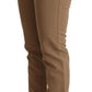 Jacob Cohen Elegant Brown Mid Waist Skinny Pants