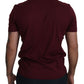 Dolce & Gabbana Bordeaux Roses Cotton Crewneck T-shirt