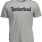 Timberland Eco-Conscious Gray Cotton Tee with Logo Print