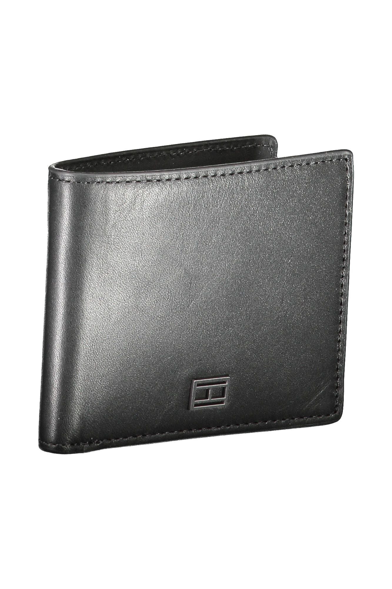 Tommy Hilfiger Elegant Black Leather Bi-Fold Wallet