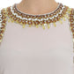 Dolce & Gabbana Elegant Sleeveless Silk Blouse with Crystal Embellishment
