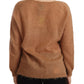 PINK MEMORIES Brown Cardigan V-Neck Long Sleeve Sweater