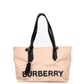 Burberry Small Rose Beige Logo Branded Econyl Nylon Tote Shoulder Handbag Purse