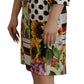 Dolce & Gabbana Multicolor Patchwork Charmeuse Sheath Dress