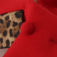 Dolce & Gabbana Red Leopard Wool Trenchcoat Jacket