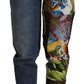 Dolce & Gabbana Patchwork Jacquard Denim Relaxed Jeans