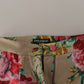 Dolce & Gabbana Beige Floral Dress Formal High Waist Pants