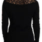 Dolce & Gabbana Black Lace Angel Roses Cardigan Sweater