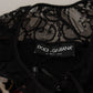 Dolce & Gabbana Black Lace Angel Roses Cardigan Sweater