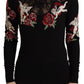 Dolce & Gabbana Black Lace Angel Roses Cardigan Sweater