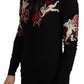 Dolce & Gabbana Black Lace Angel Roses Cardigan Sweater