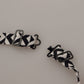Dolce & Gabbana Black White Geometric 100% Silk Adjustable Accessory Tie