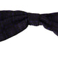 Dolce & Gabbana Blue Geometric Silk Adjustable Neck Papillon Tie